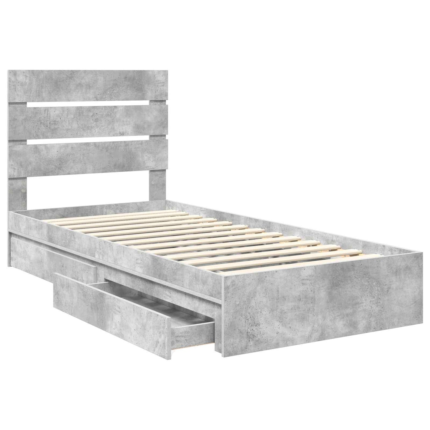 vidaXL Aufbewahrungsbett Beton Grau 70 x 190 cm Holzwerkstoff