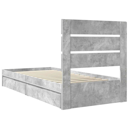 vidaXL Aufbewahrungsbett Beton Grau 70 x 190 cm Holzwerkstoff