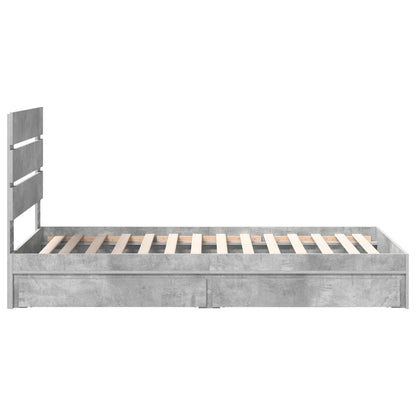 vidaXL Aufbewahrungsbett Beton Grau 70 x 190 cm Holzwerkstoff