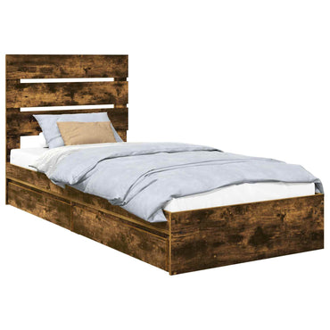 vidaXL Aufbewahrungsbett Geräucherte Eiche 70 x 190 cm Holzwerkstoff