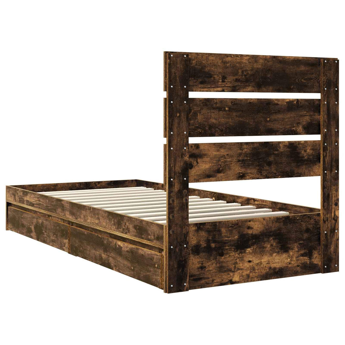 Aufbewahrungsbett Geräucherte Eiche 70 x 190 cm Holzwerkstoff