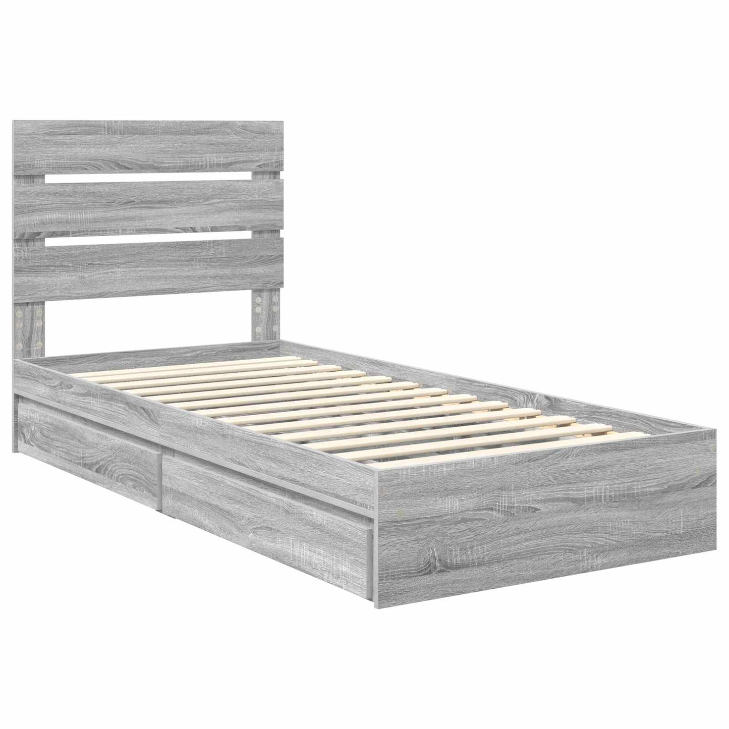 vidaXL Aufbewahrungsbett Graues Sonoma 70 x 190 cm Holzwerkstoff