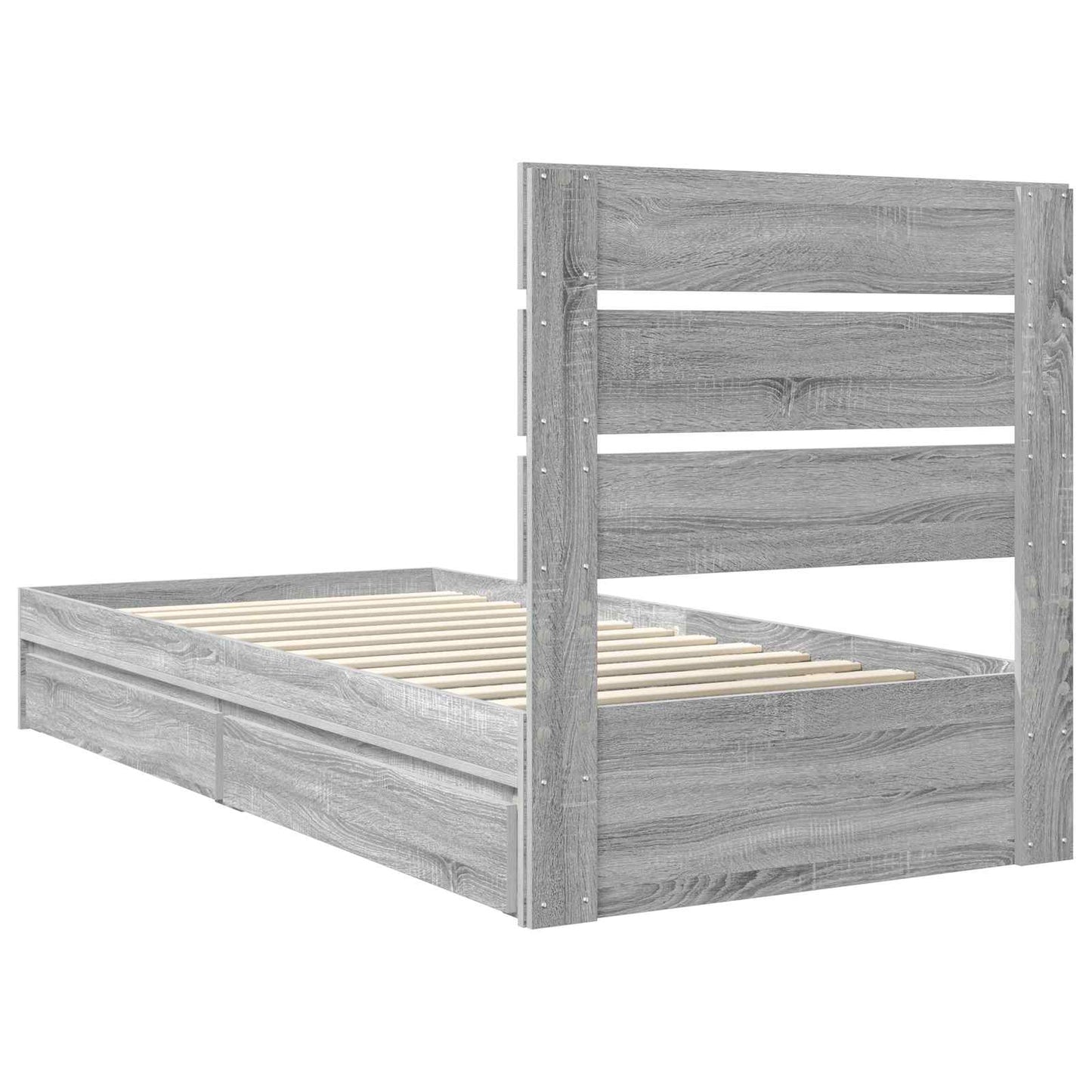 vidaXL Aufbewahrungsbett Graues Sonoma 70 x 190 cm Holzwerkstoff