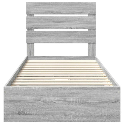vidaXL Aufbewahrungsbett Graues Sonoma 70 x 190 cm Holzwerkstoff