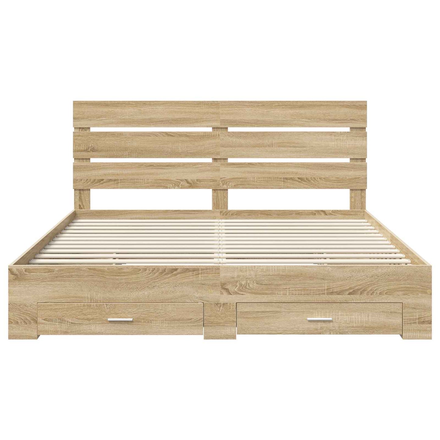 Bettrahmen mit Kopfteil Sonoma-Eiche 200 x 200 cm Holzwerkstoff