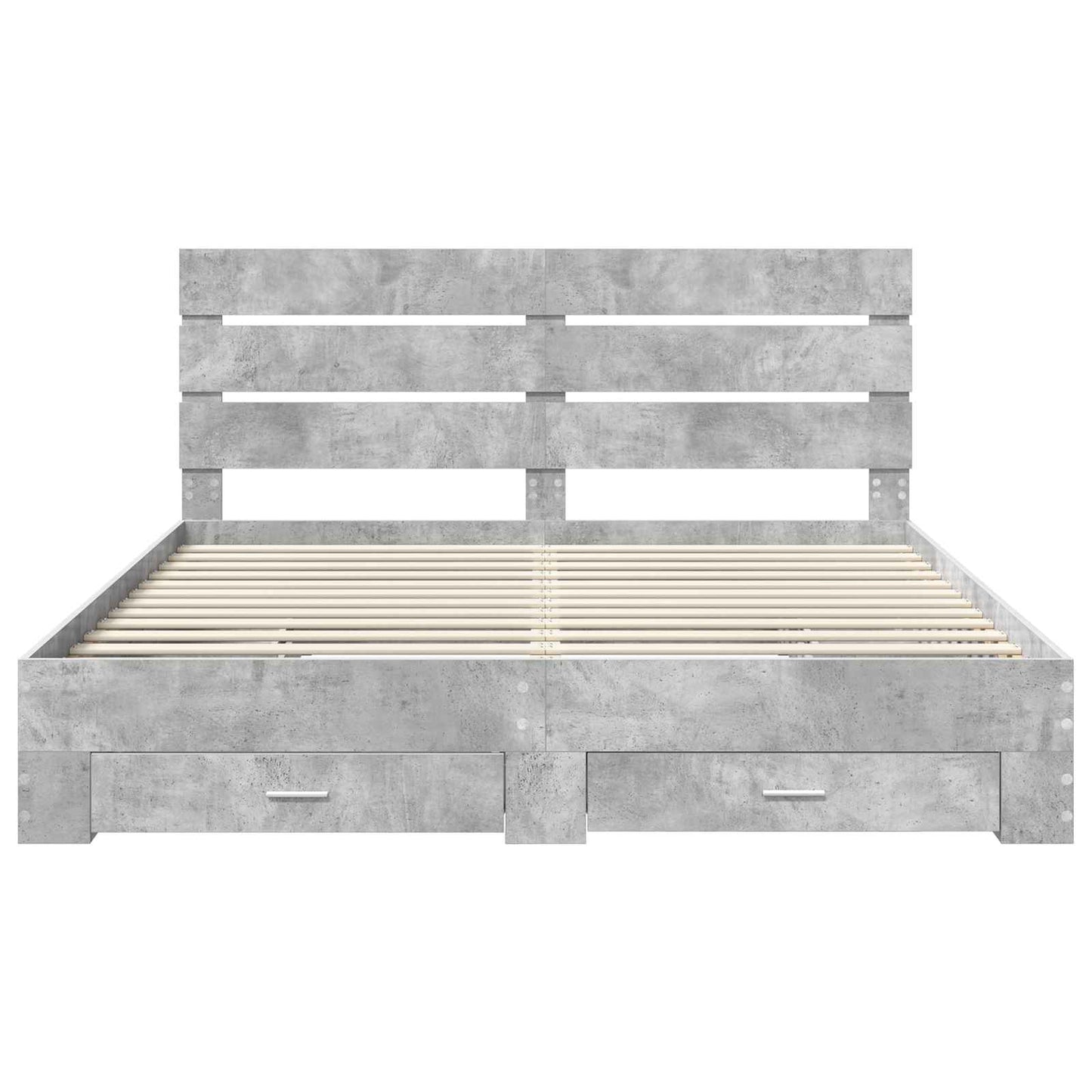 vidaXL Bettrahmen mit Schubladen Beton Grau 200 x 200 cm Holzwerkstoff