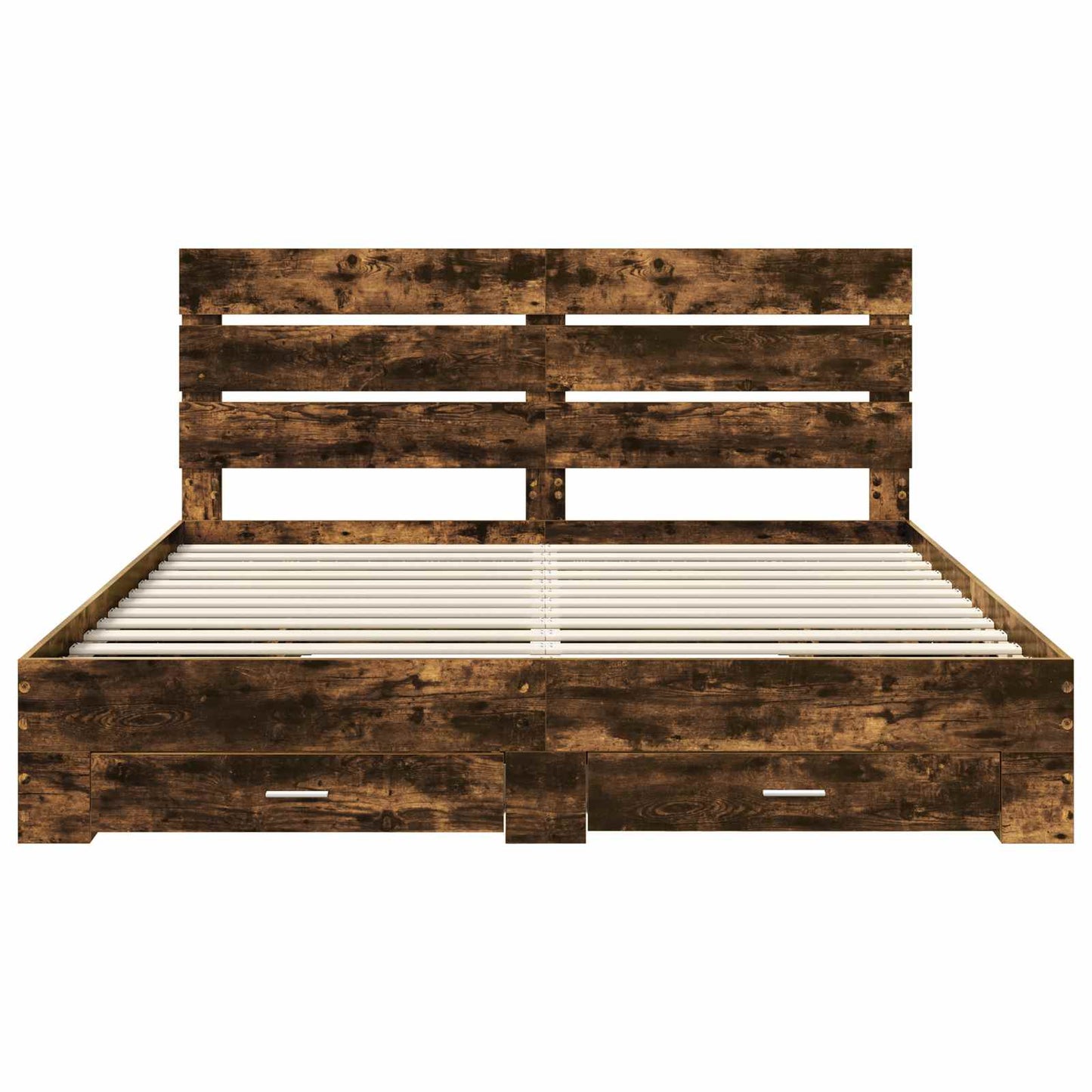 vidaXL Cadre de lit Chêne fumé 200 x 200 cm Bois d'ingénierie