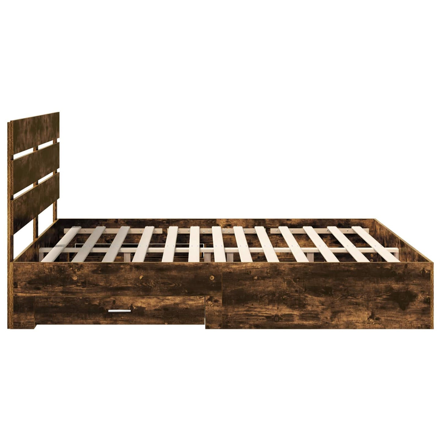 vidaXL Cadre de lit Chêne fumé 200 x 200 cm Bois d'ingénierie