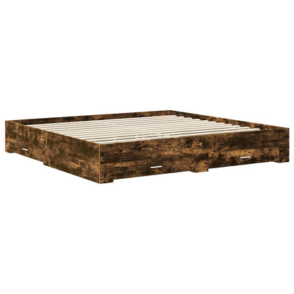 Bettrahmen Graues Sonoma 200 x 200 cm Holzwerkstoff