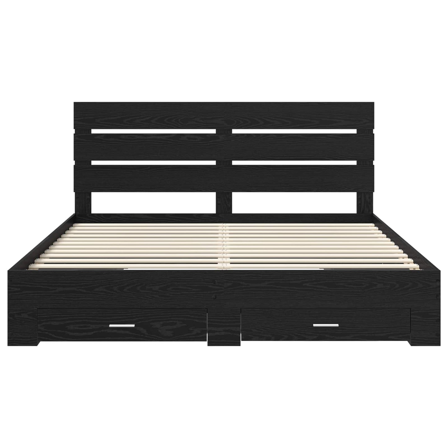 vidaXL Bettrahmen Schwarz Eichen-Optik 180 x 200 cm Holzwerkstoff