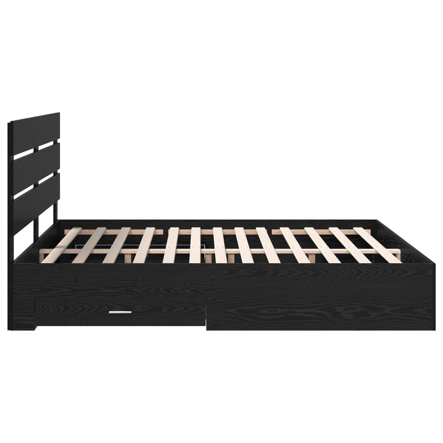 vidaXL Bettrahmen Schwarz Eichen-Optik 180 x 200 cm Holzwerkstoff