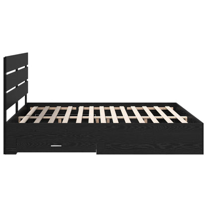vidaXL Bettrahmen Schwarz Eichen-Optik 180 x 200 cm Holzwerkstoff