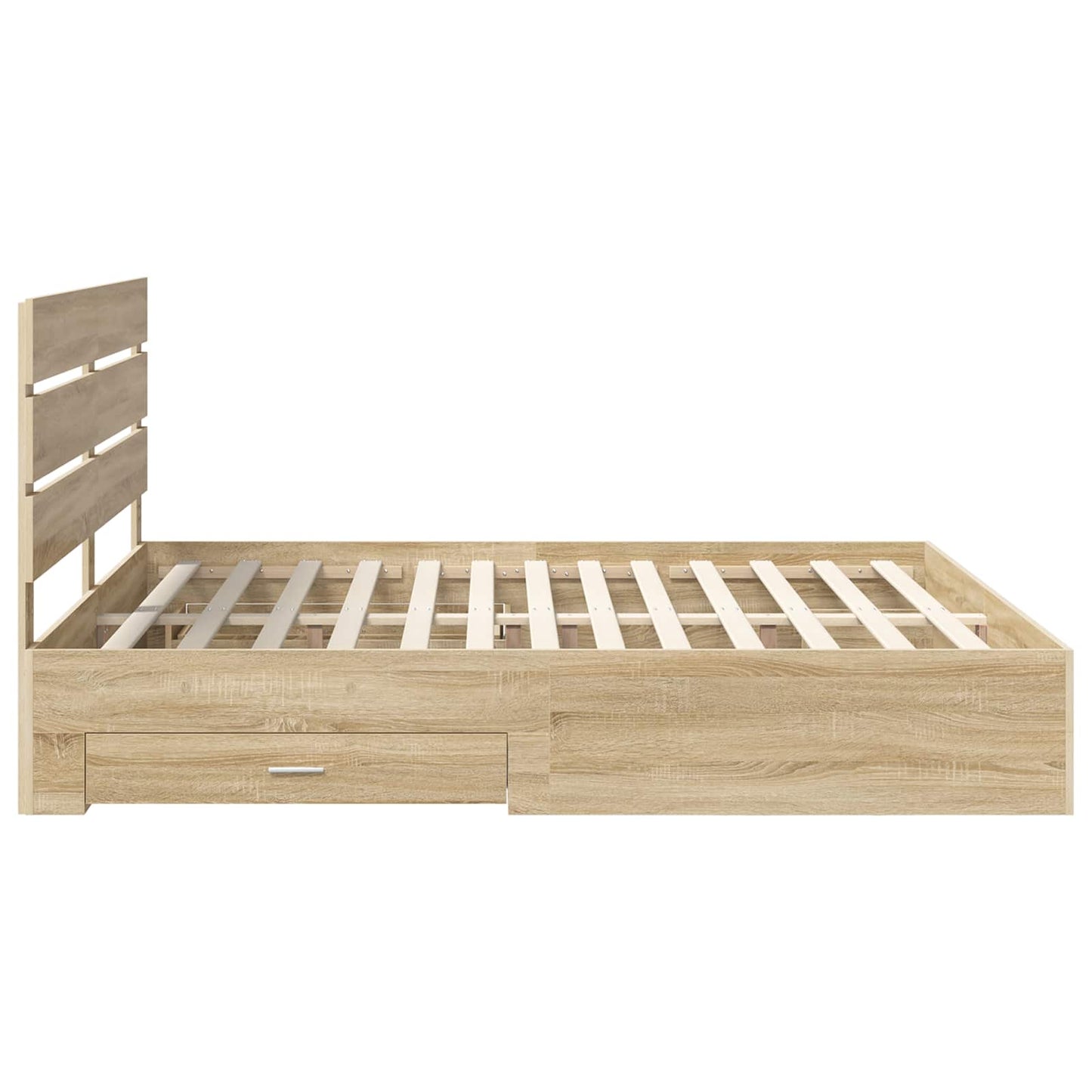 vidaXL Bettrahmen mit Kopfteil Sonoma-Eiche 180 x 200 cm Holzwerkstoff