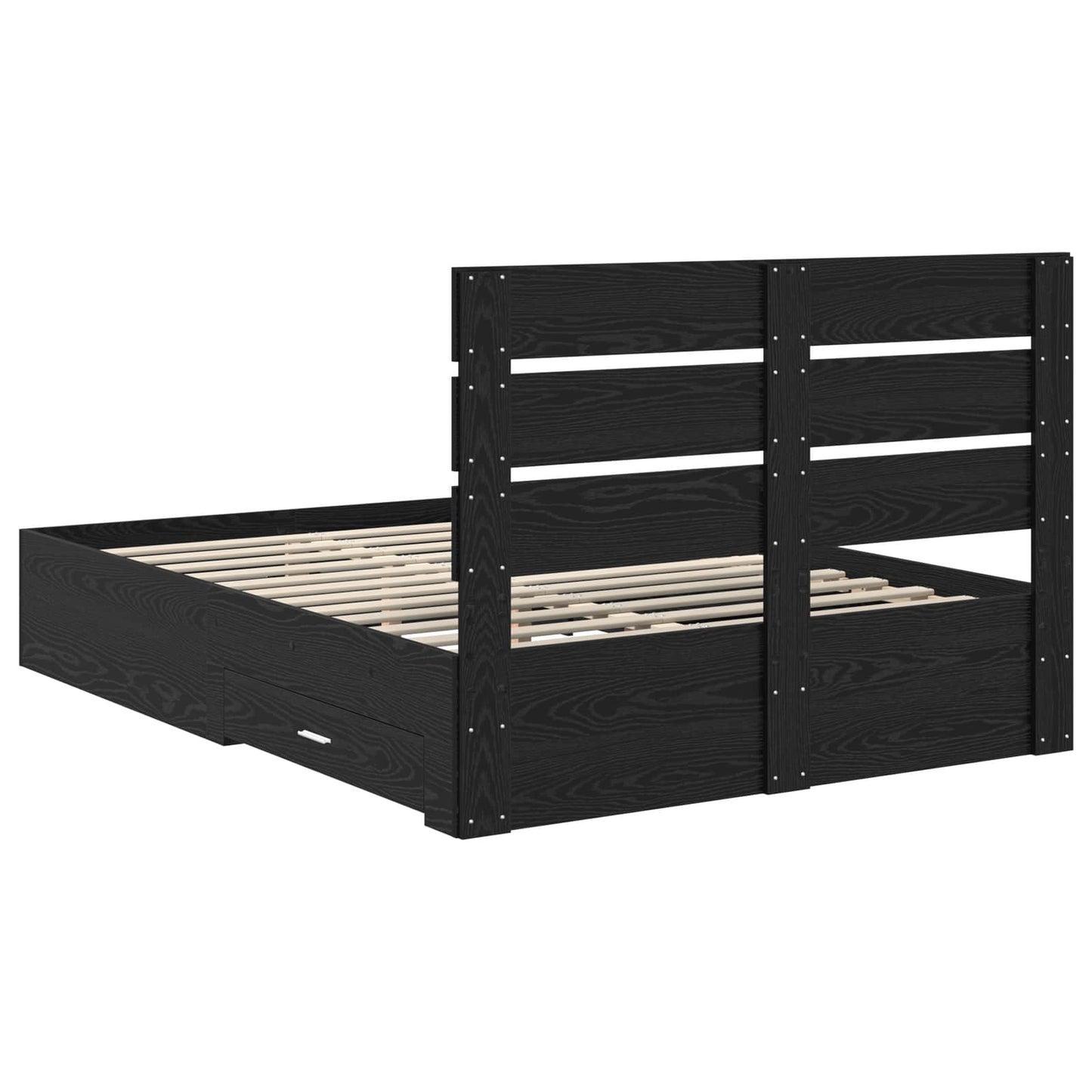 vidaXL Bettrahmen Schwarz Eichen-Optik 160 x 200 cm Holzwerkstoff