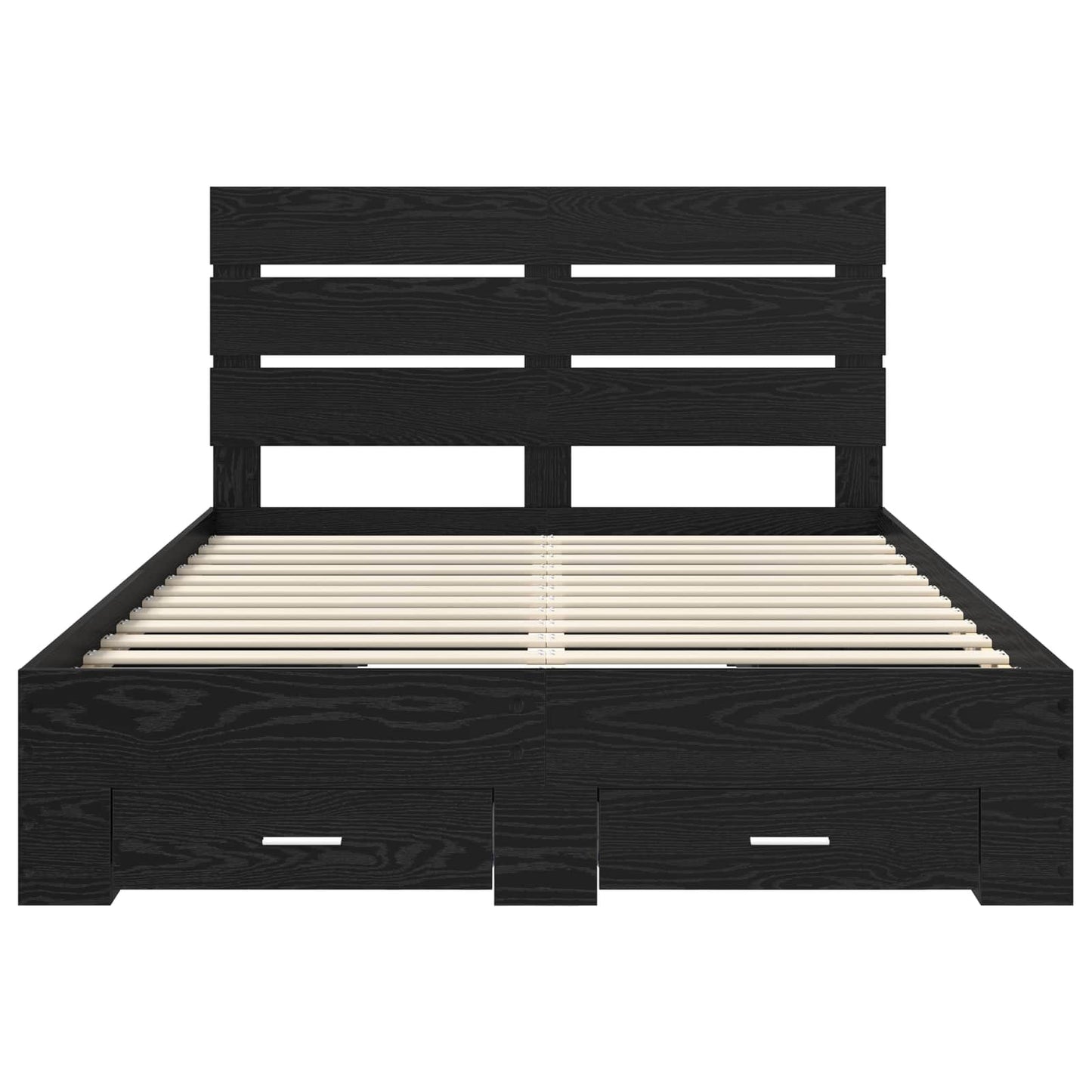 vidaXL Bettrahmen Schwarz Eichen-Optik 160 x 200 cm Holzwerkstoff