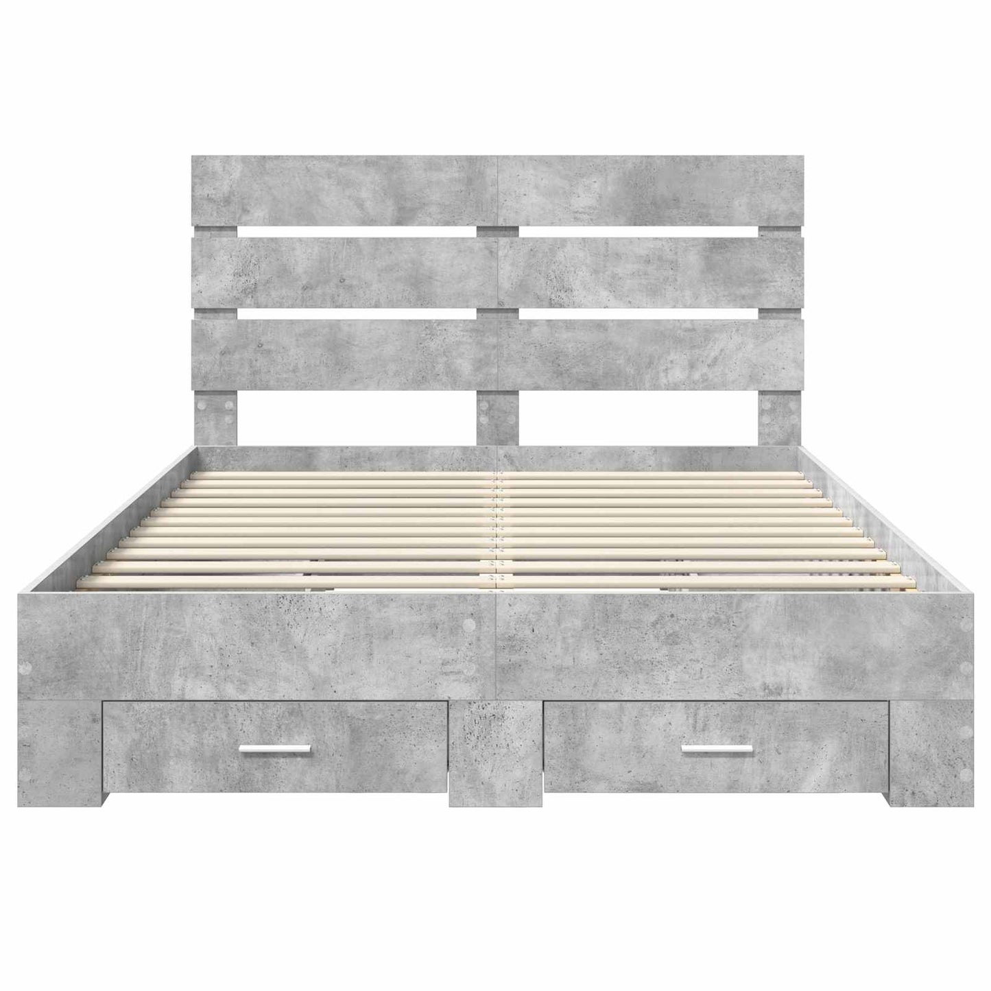 vidaXL Bettrahmen mit Schubladen Beton Grau 160 x 200 cm Holzwerkstoff
