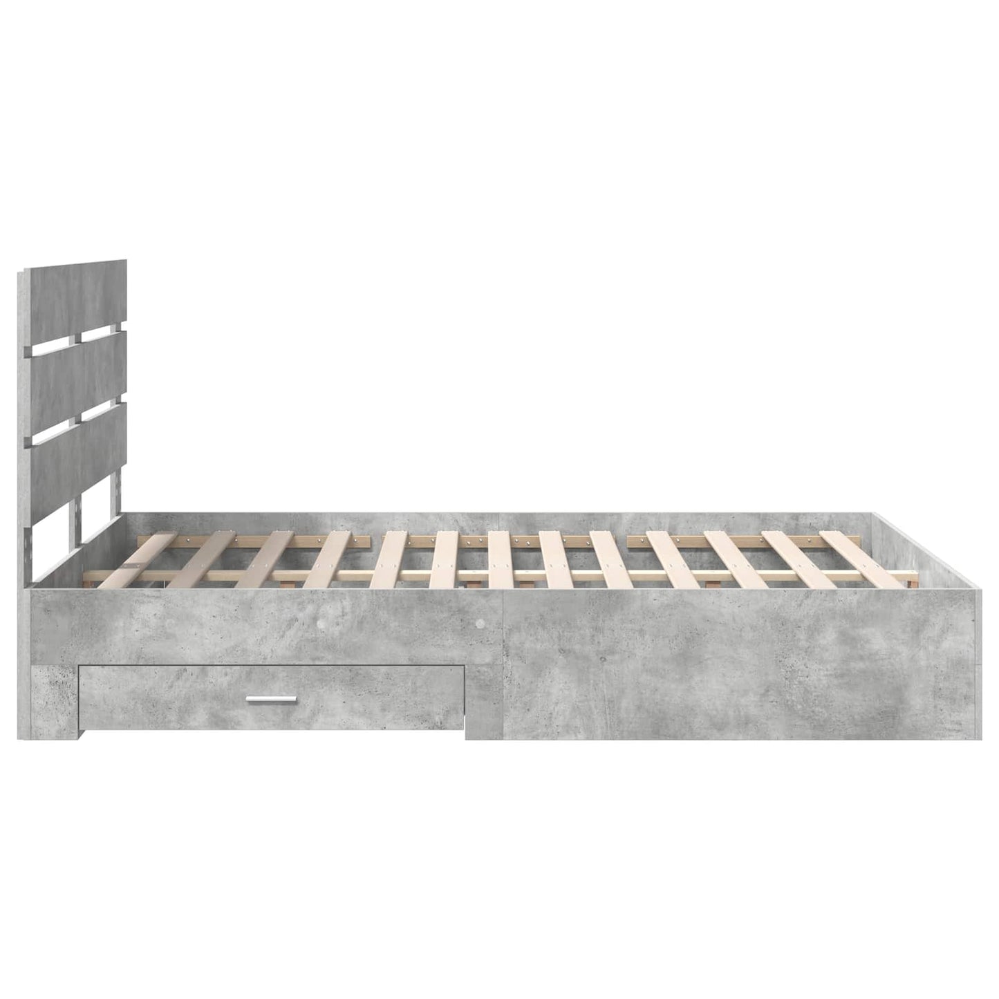 vidaXL Bettrahmen mit Schubladen Beton Grau 160 x 200 cm Holzwerkstoff