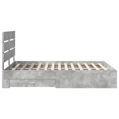 vidaXL Bettrahmen mit Schubladen Beton Grau 160 x 200 cm Holzwerkstoff