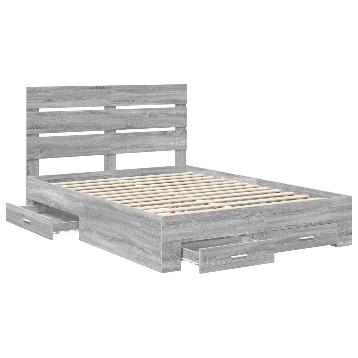 vidaXL Cadre de lit gris Sonoma 150 x 200 cm Bois d'ingénierie