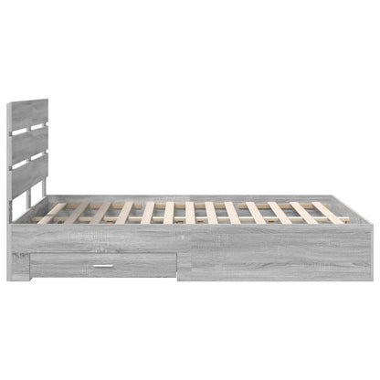 vidaXL Cadre de lit gris Sonoma 150 x 200 cm Bois d'ingénierie