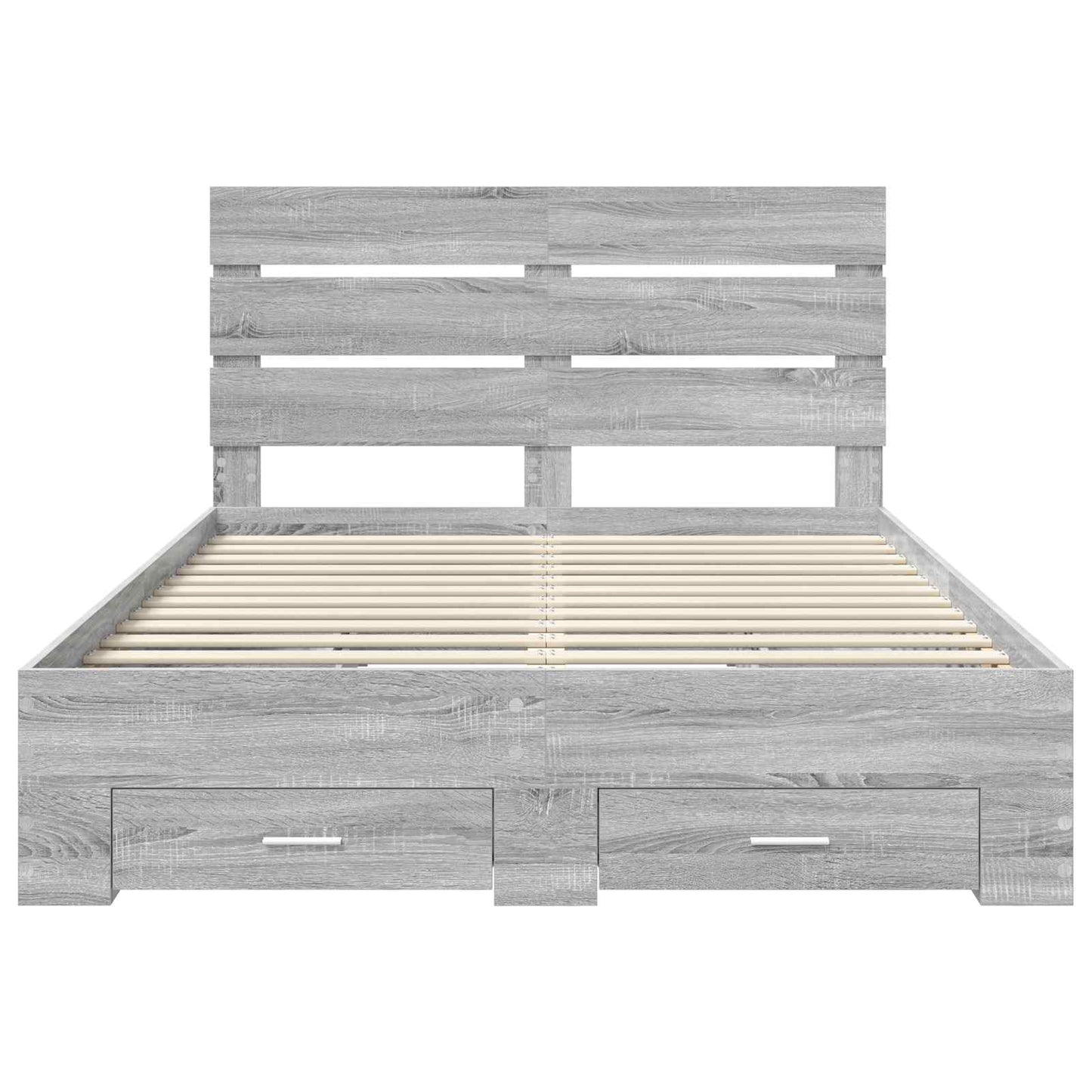 vidaXL Bettrahmen Graues Sonoma 140 x 200 cm Holzwerkstoff