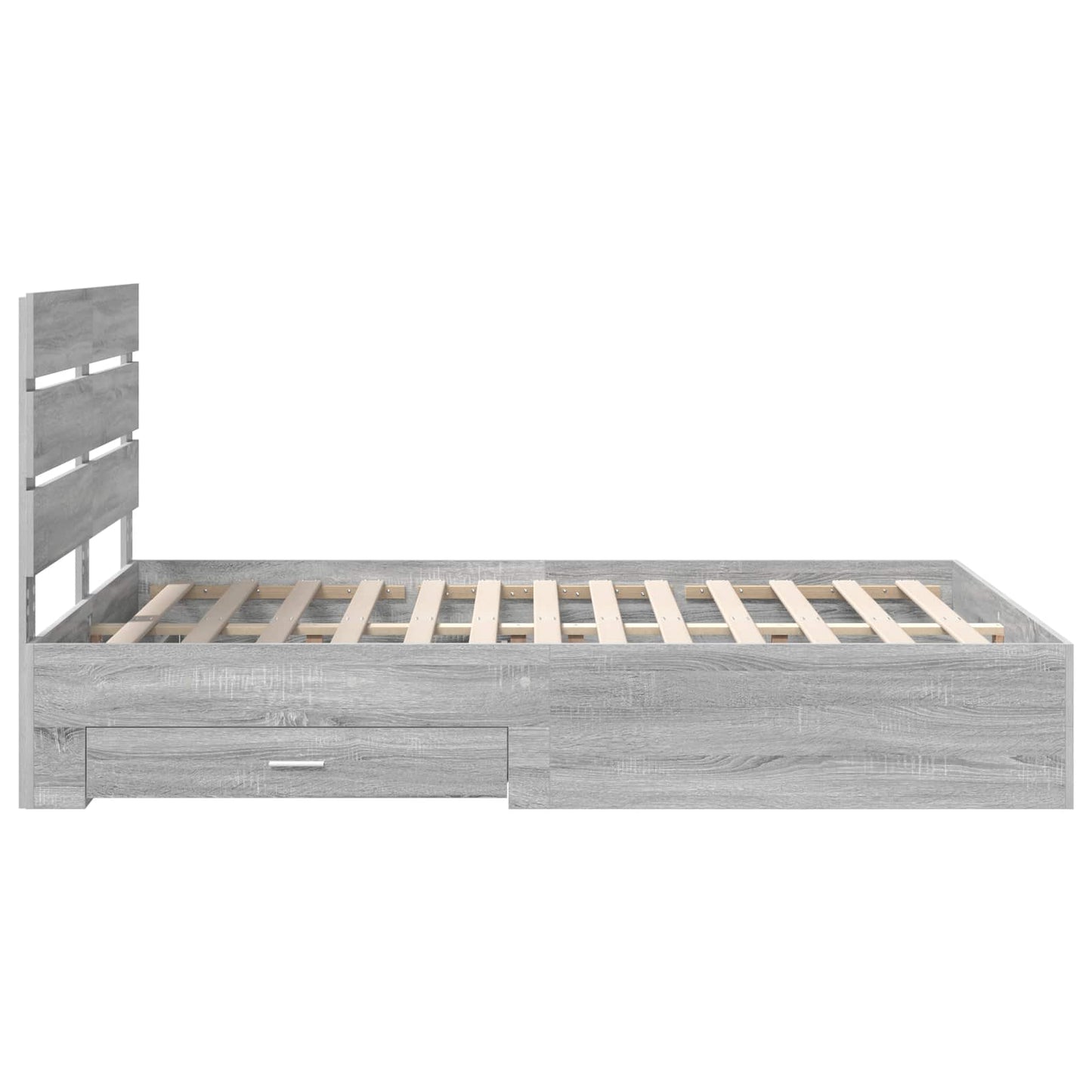 vidaXL Bettrahmen Graues Sonoma 140 x 200 cm Holzwerkstoff