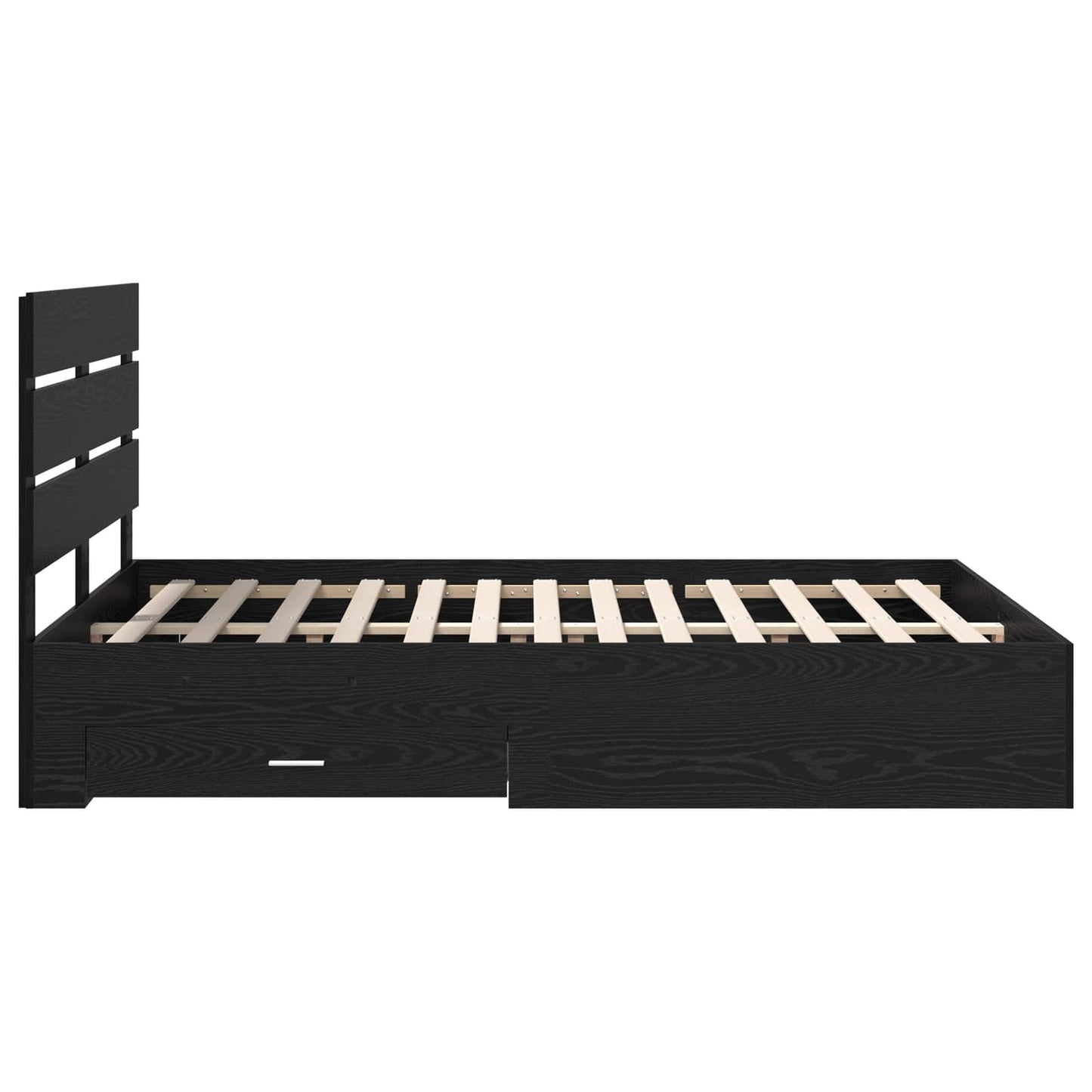 vidaXL Bettrahmen Schwarz Eichen-Optik 140 x 190 cm Holzwerkstoff