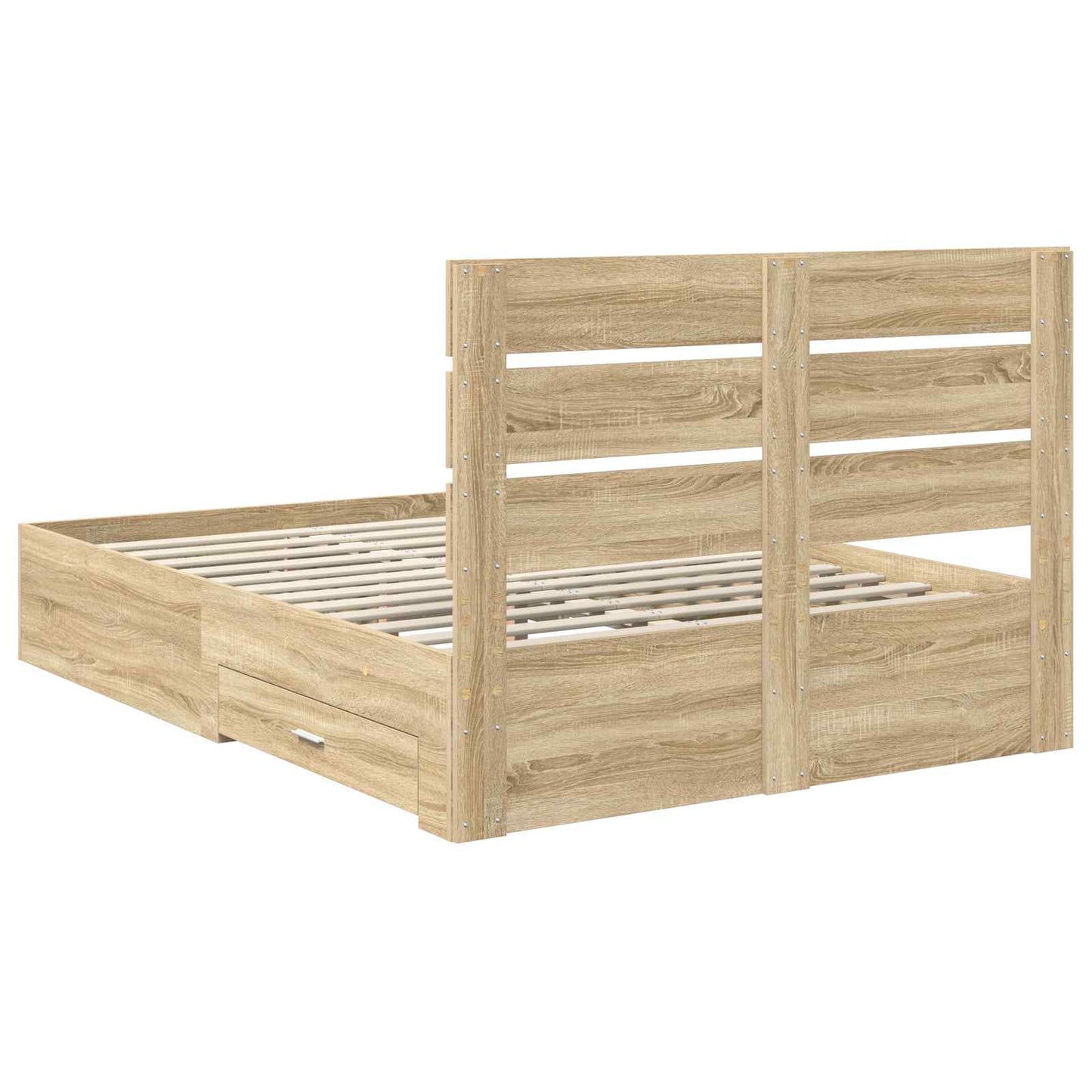 vidaXL Bettrahmen mit Kopfteil Sonoma-Eiche 140 x 190 cm Holzwerkstoff