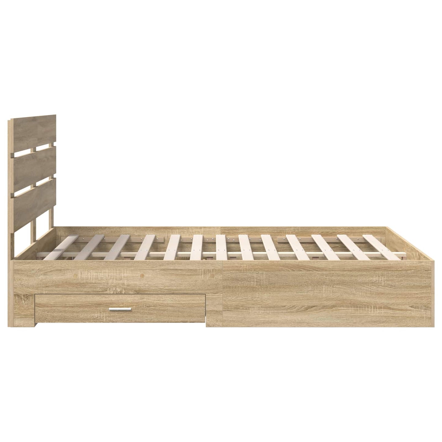vidaXL Bettrahmen mit Kopfteil Sonoma-Eiche 140 x 190 cm Holzwerkstoff