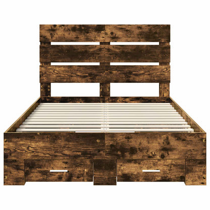 Bettrahmen Geräucherte Eiche 135 x 190 cm Holzwerkstoff