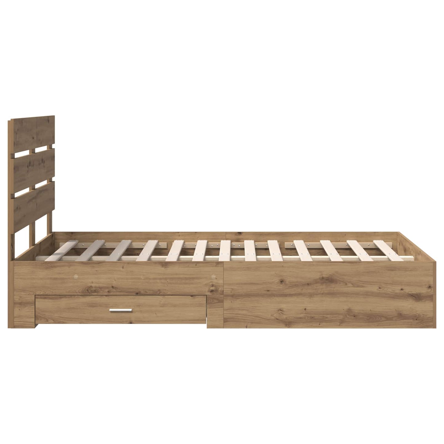 vidaXL Bettrahmen Artisan-Eiche 135 x 190 cm Holzwerkstoff