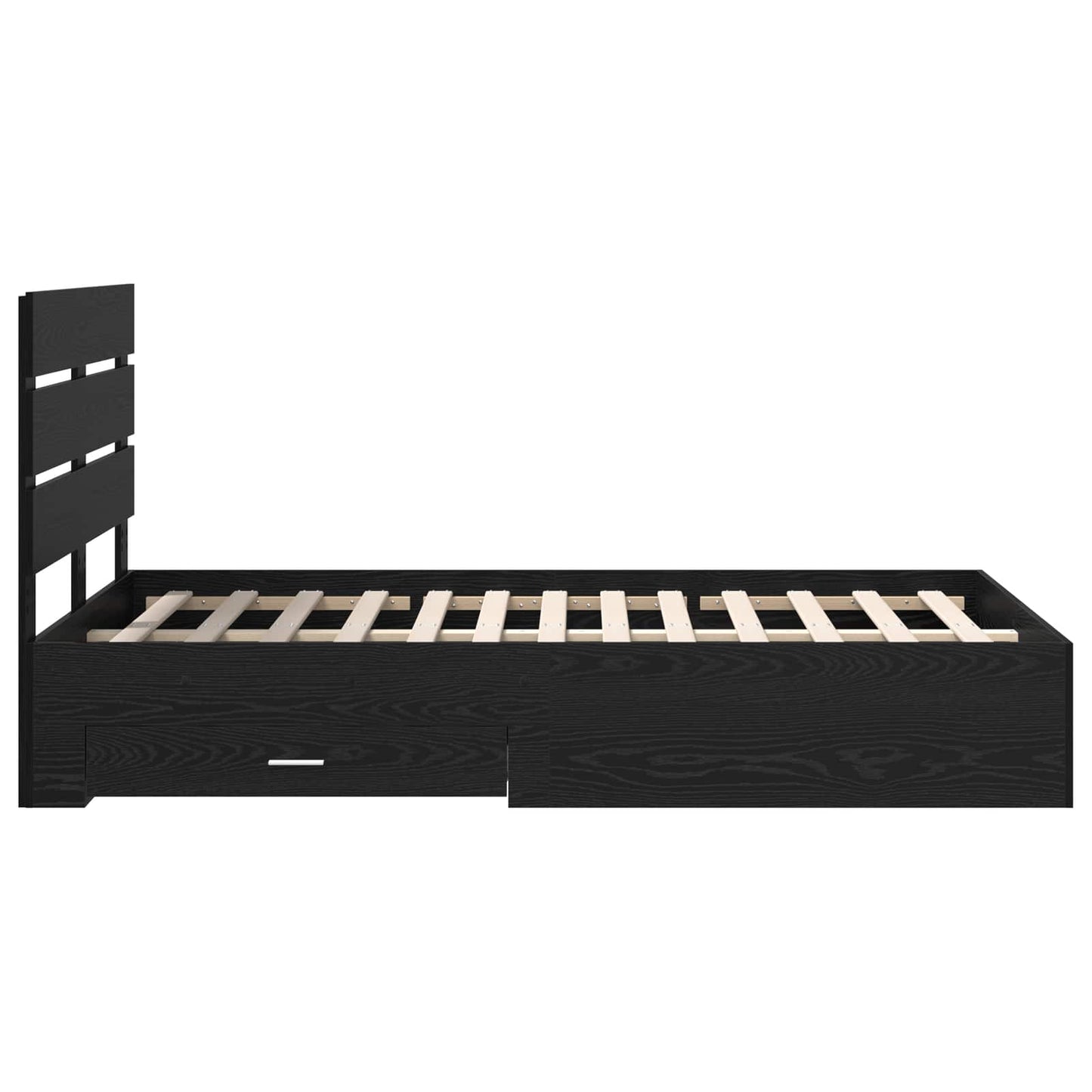 vidaXL Bettrahmen Schwarz Eichen-Optik 120 x 200 cm Holzwerkstoff