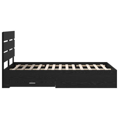 vidaXL Bettrahmen Schwarz Eichen-Optik 120 x 200 cm Holzwerkstoff