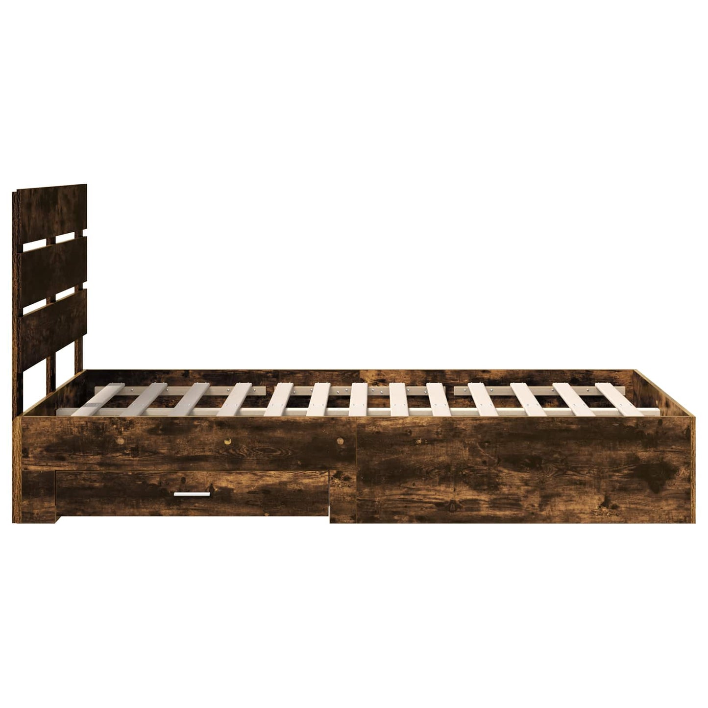 vidaXL Cadre de lit Chêne fumé 120 x 190 cm Bois d'ingénierie