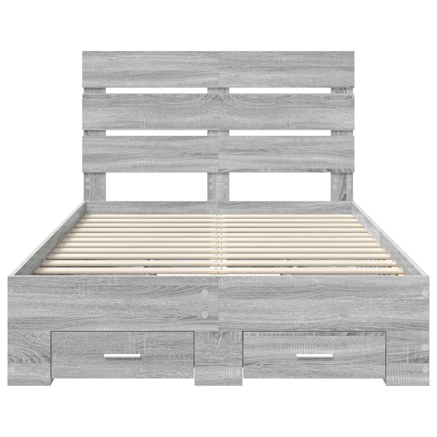 vidaXL Bettrahmen Graues Sonoma 120 x 190 cm Holzwerkstoff