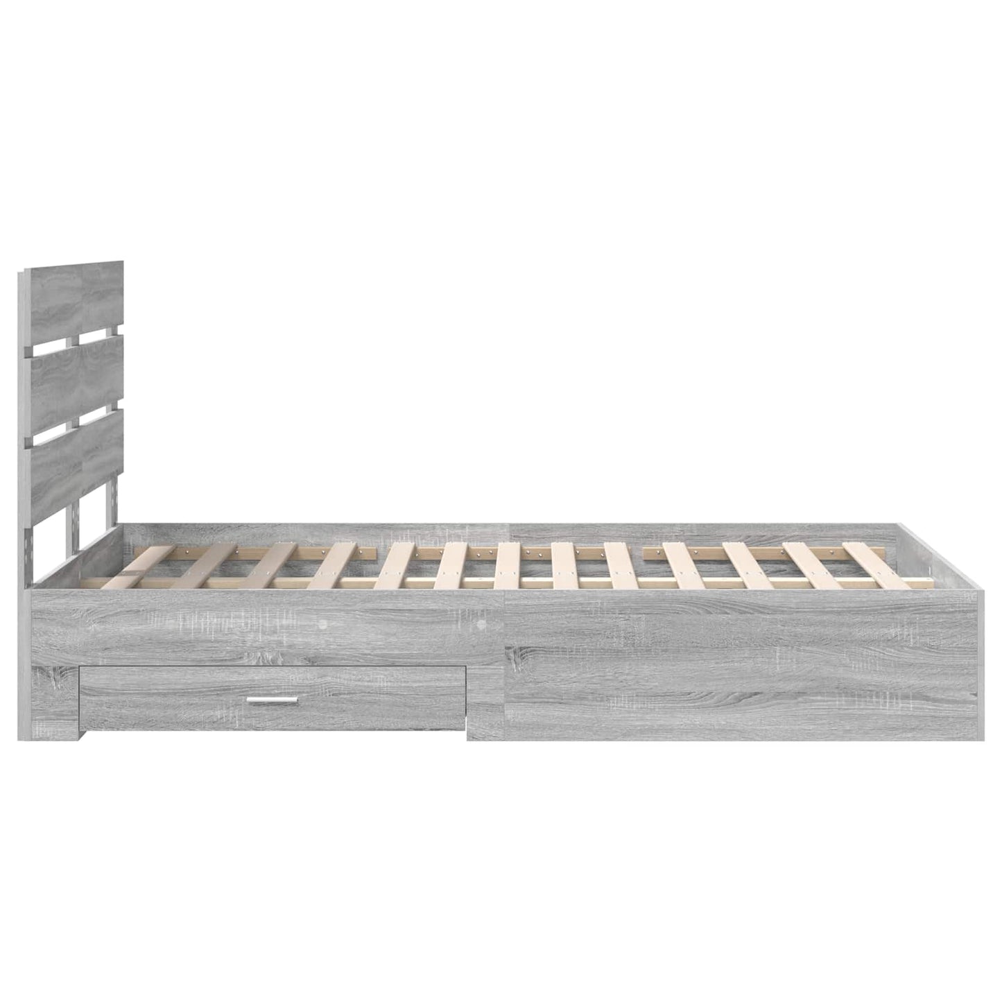 vidaXL Bettrahmen Graues Sonoma 120 x 190 cm Holzwerkstoff