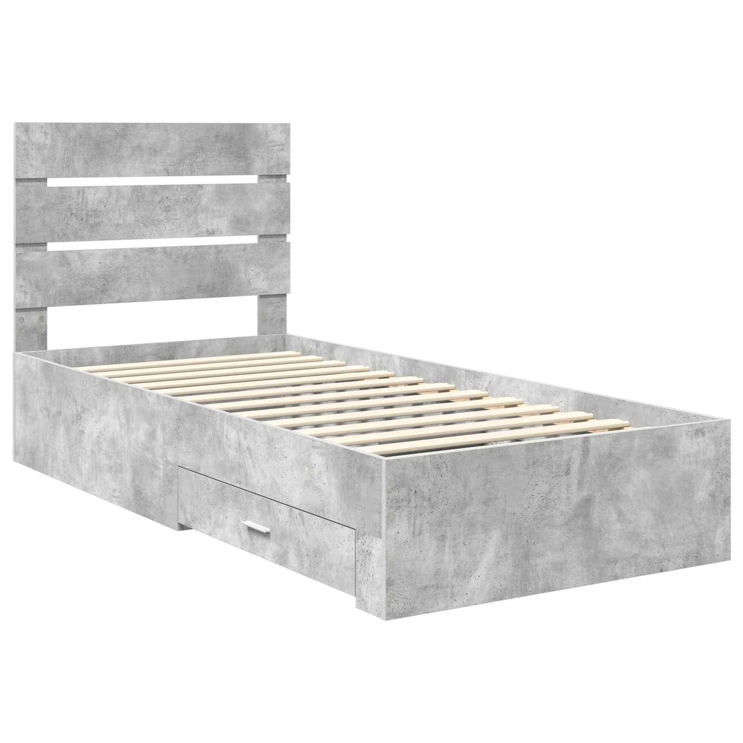 vidaXL Bettrahmen mit Schubladen Beton Grau 100 x 200 cm Holzwerkstoff