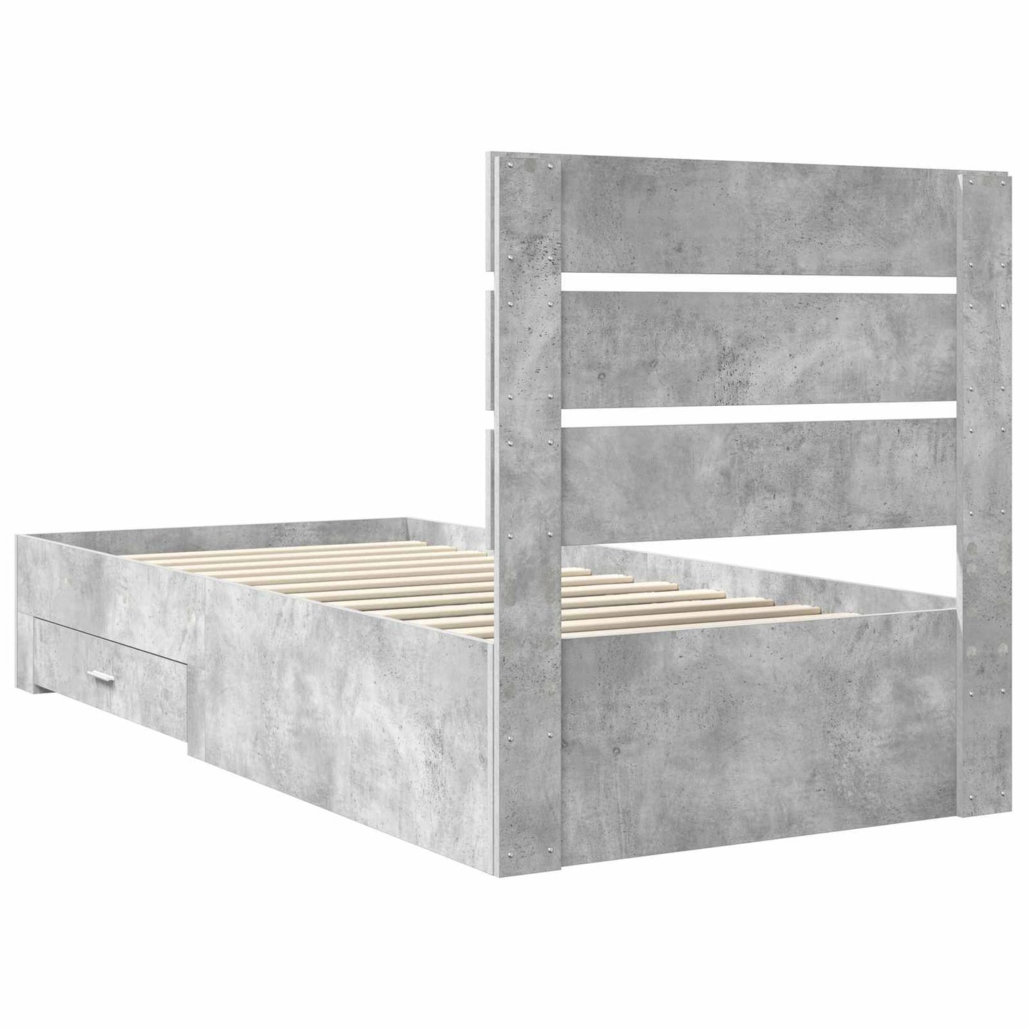 vidaXL Bettrahmen mit Schubladen Beton Grau 100 x 200 cm Holzwerkstoff
