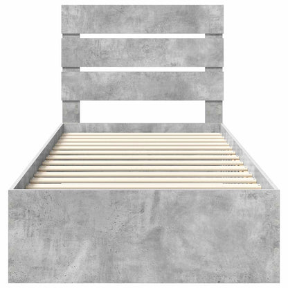 vidaXL Bettrahmen mit Schubladen Beton Grau 100 x 200 cm Holzwerkstoff