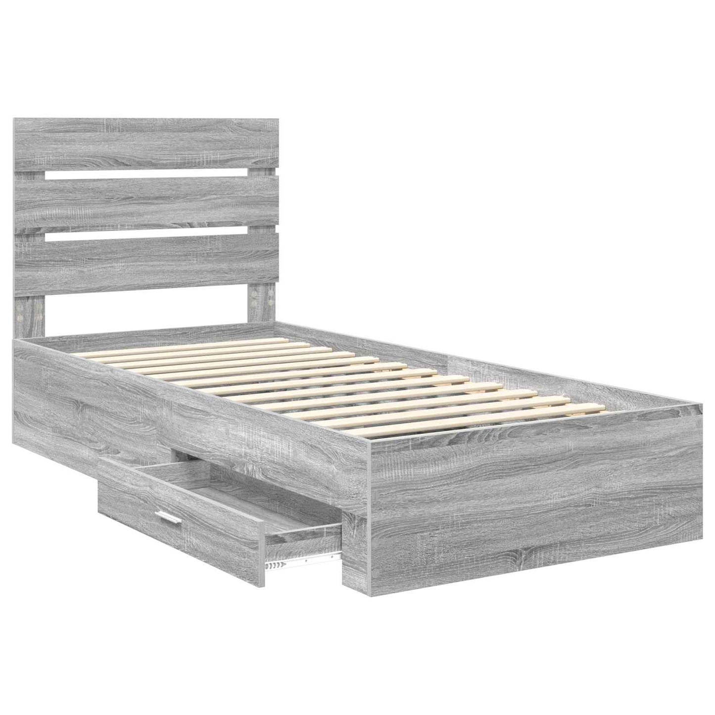 vidaXL Cadre de lit Gris Sonoma 100 x 200 cm Bois d'ingénierie