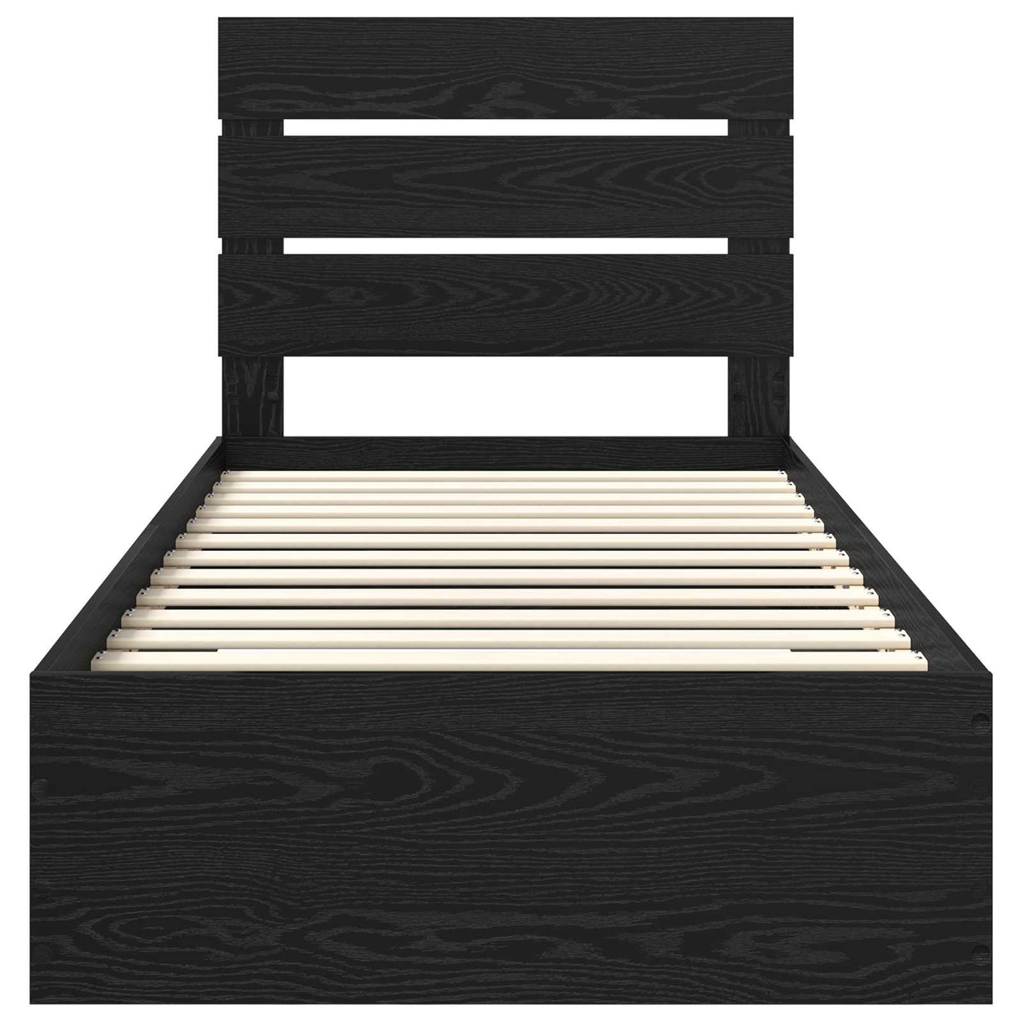 vidaXL Bettrahmen Schwarz Eichen-Optik 90 x 200 cm Holzwerkstoff