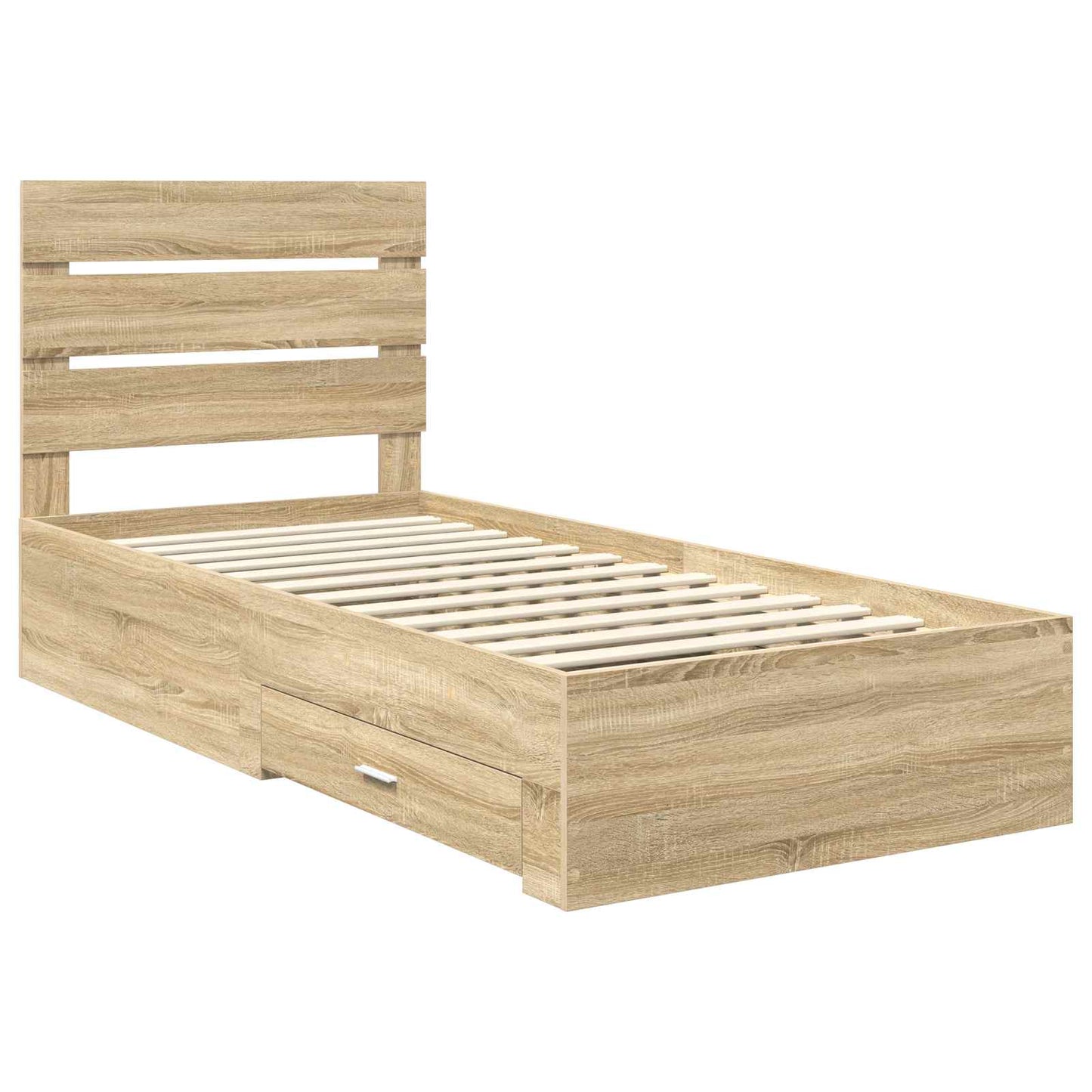 vidaXL Bettrahmen mit Kopfteil Sonoma-Eiche 90 x 200 cm Holzwerkstoff