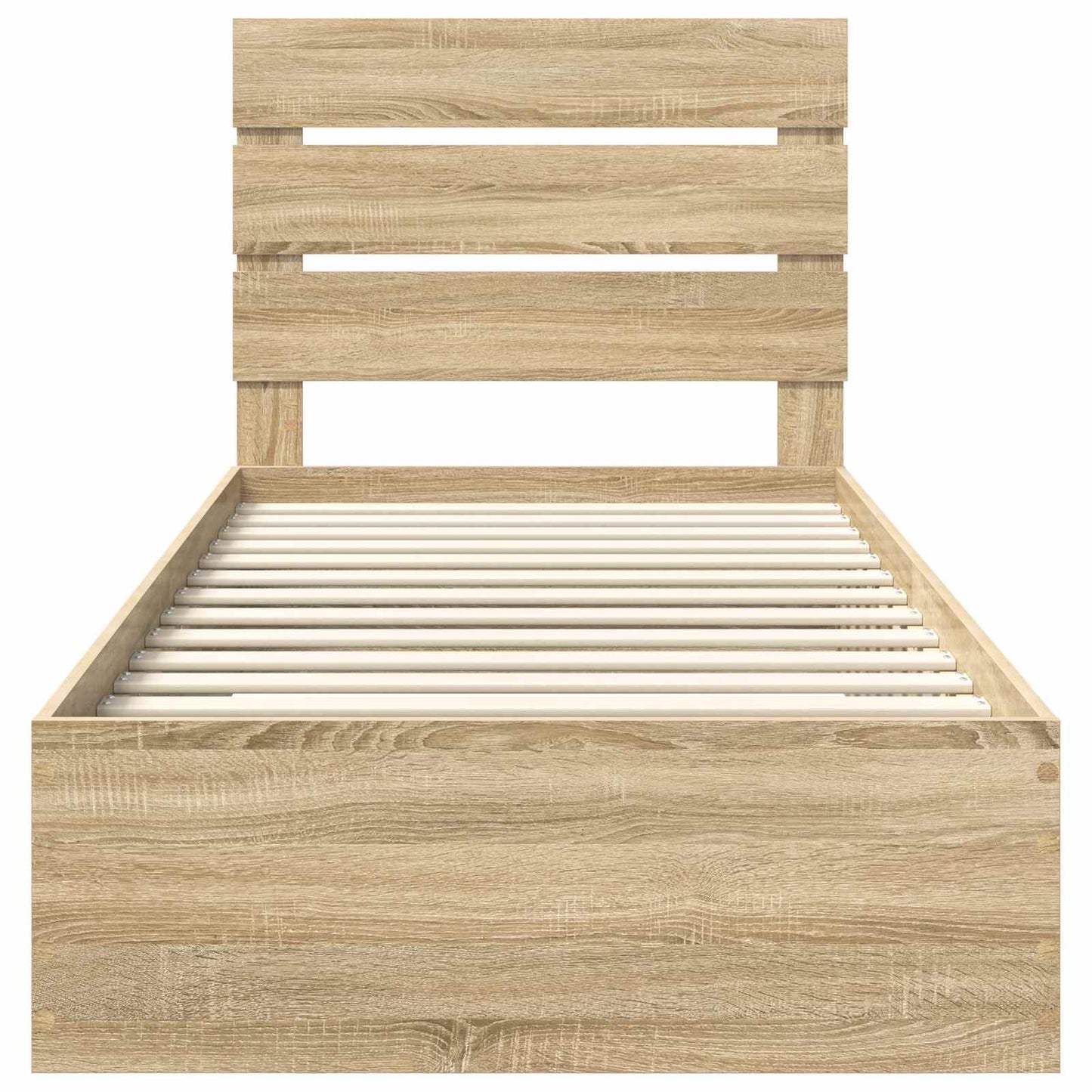 vidaXL Bettrahmen mit Kopfteil Sonoma-Eiche 90 x 200 cm Holzwerkstoff