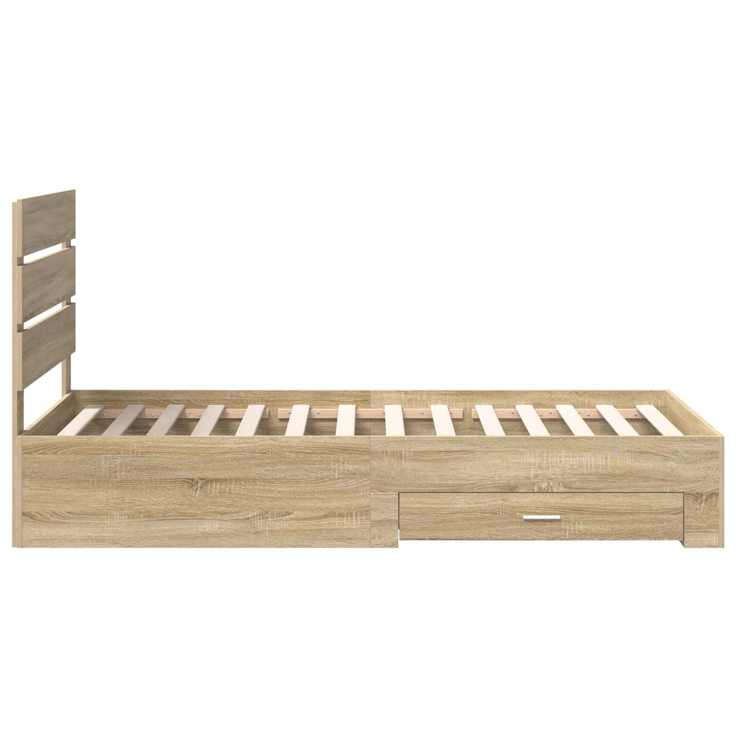 vidaXL Bettrahmen mit Kopfteil Sonoma-Eiche 90 x 200 cm Holzwerkstoff