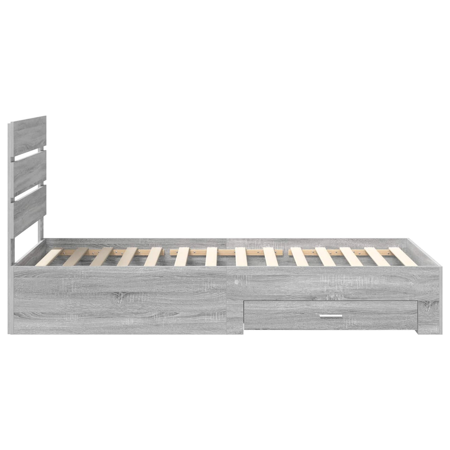 vidaXL Bettrahmen mit Kopfteil Graues Sonoma 90 x 200 cm Holzwerkstoff