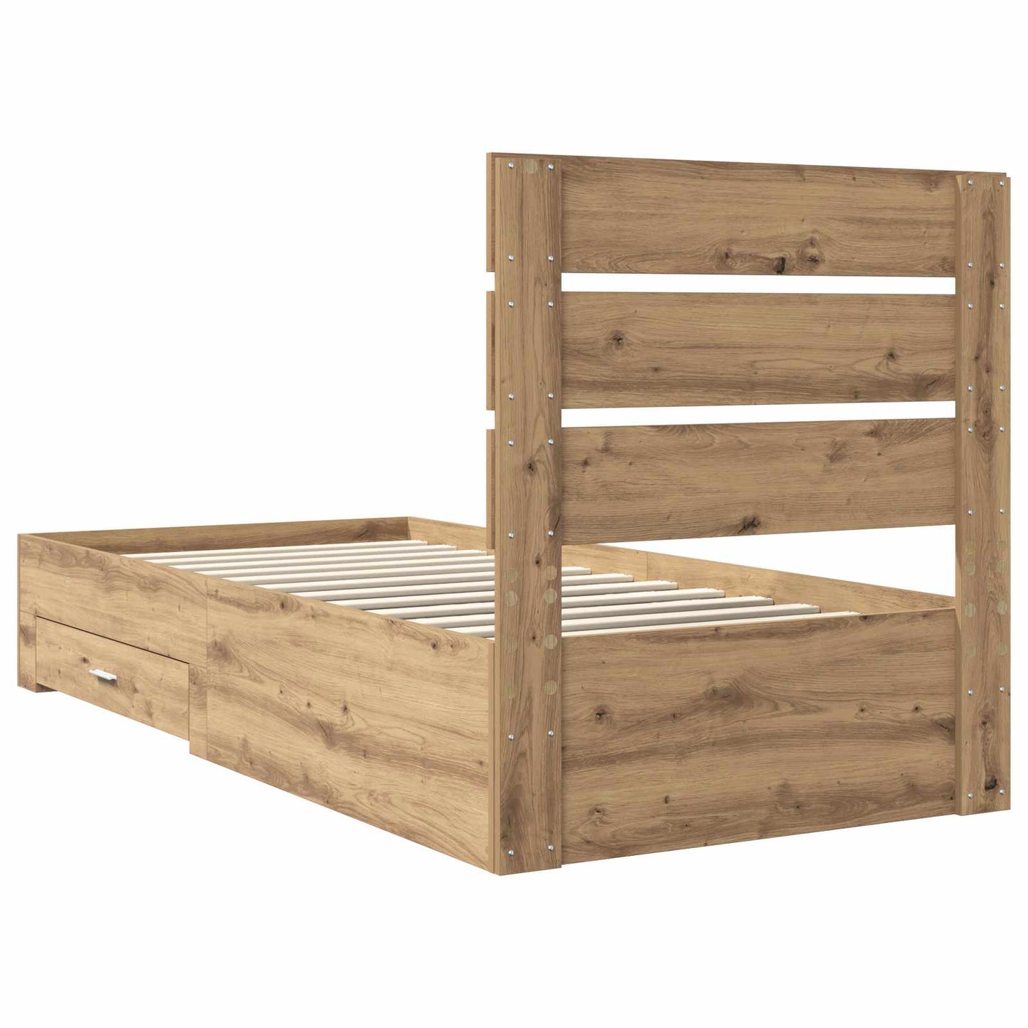 vidaXL Cadre de lit avec tête de lit Chêne artisan 90 x 200 cm Bois d'ingénierie