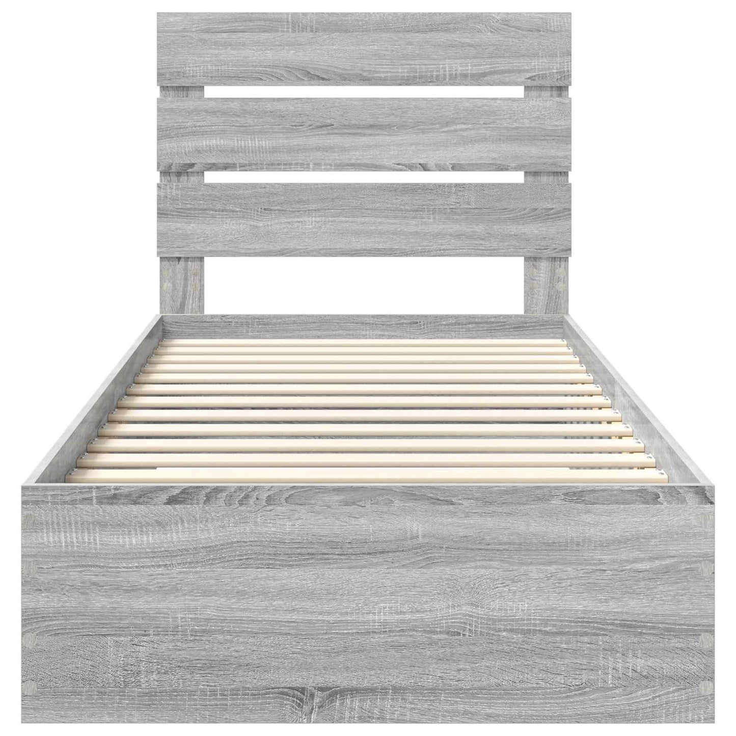 vidaXL Bettrahmen mit Kopfteil Graues Sonoma 90 x 190 cm Holzwerkstoff