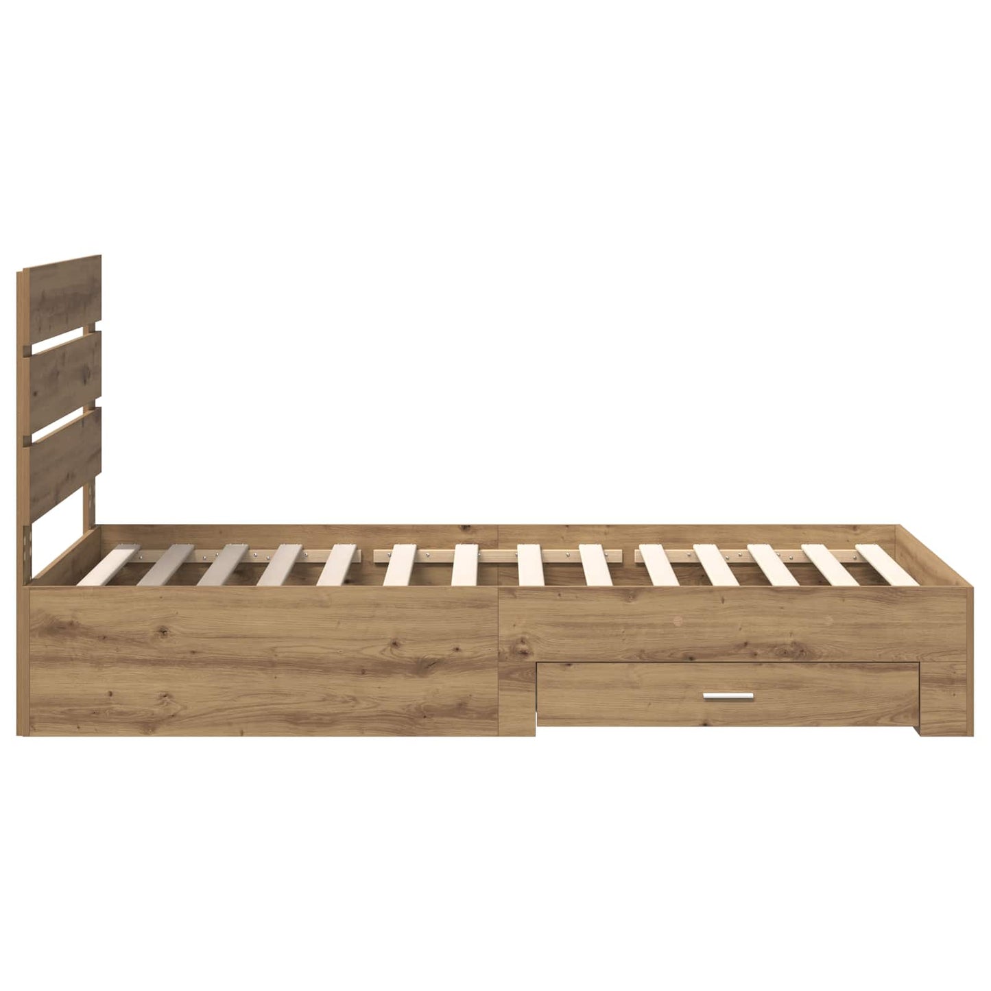 vidaXL Bettrahmen mit Kopfteil Artisan-Eiche 90 x 190 cm Holzwerkstoff