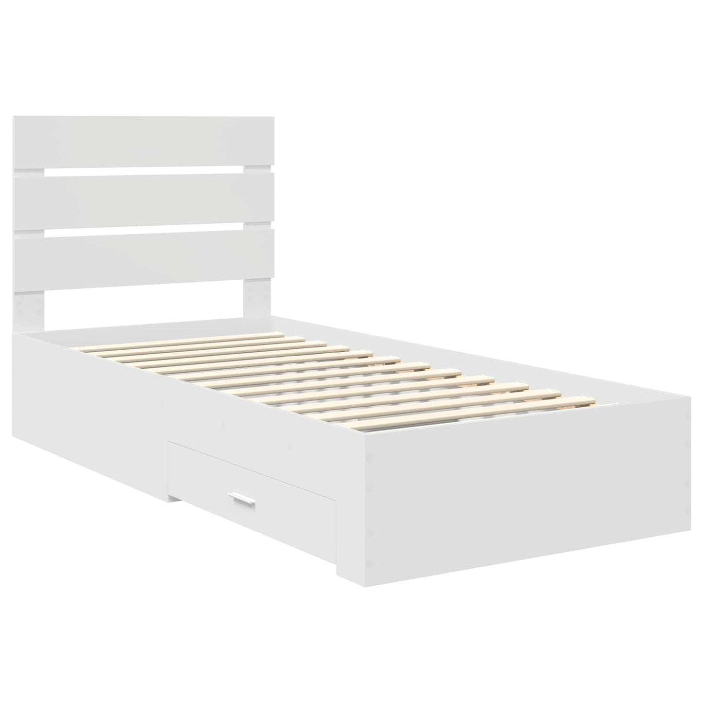 vidaXL Bettrahmen Weiß und Silber 75 x 190 cm Holzwerkstoff