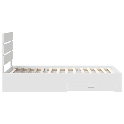 vidaXL Bettrahmen Weiß und Silber 75 x 190 cm Holzwerkstoff